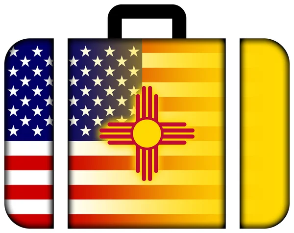 Suitcase with USA and New Mexico State Flag — Stock Photo, Image