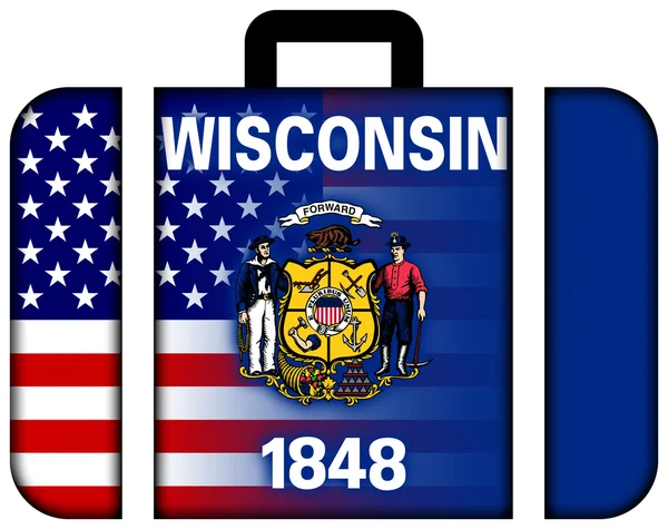 Koffer mit USA und Staatsflagge — Stockfoto