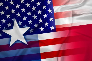 Dalgalanan ABD ve Texas devlet bayrağı