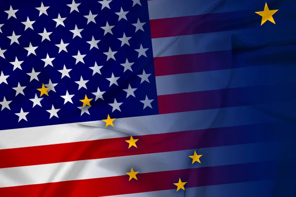 USA und Alaska-Flagge schwenken — Stockfoto