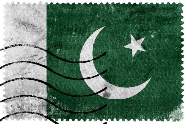 Pakistan bayrağı - eski posta pulu