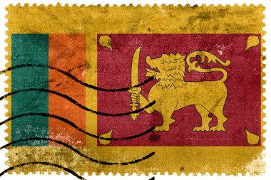 Sri Lanka bayrak - eski posta pulu