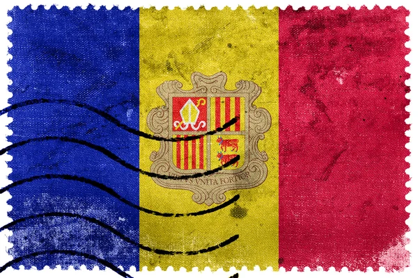 Bandeira de Andorra - antigo selo postal — Fotografia de Stock