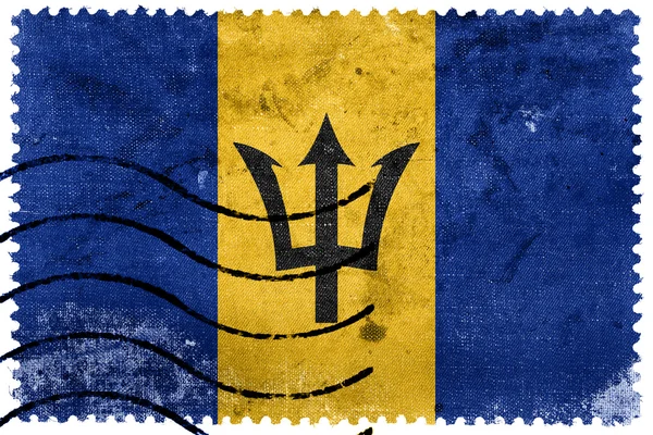 Bandiera Barbados - vecchio francobollo — Foto Stock