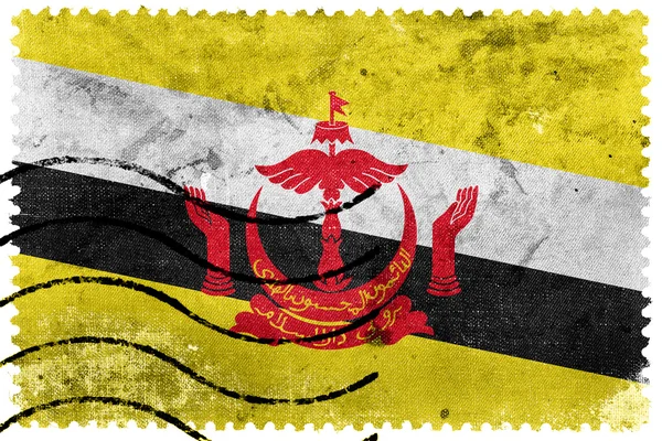 Brunei Flag - old postage stamp — Stock Photo, Image