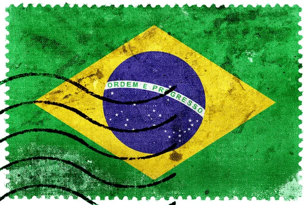 Bandeira do Brasil - antigo selo postal — Fotografia de Stock