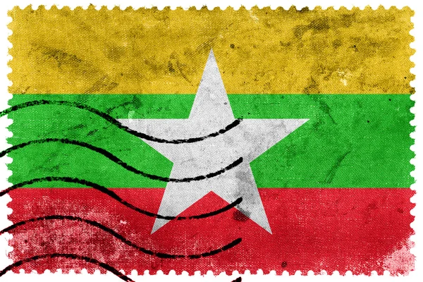 Burma Flagge - alte Briefmarke — Stockfoto