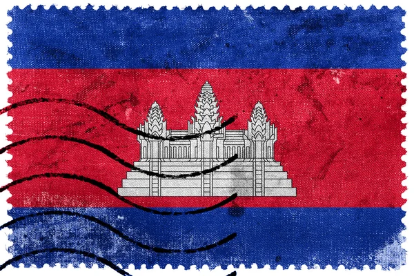 Bandeira do Camboja - antigo selo postal — Fotografia de Stock