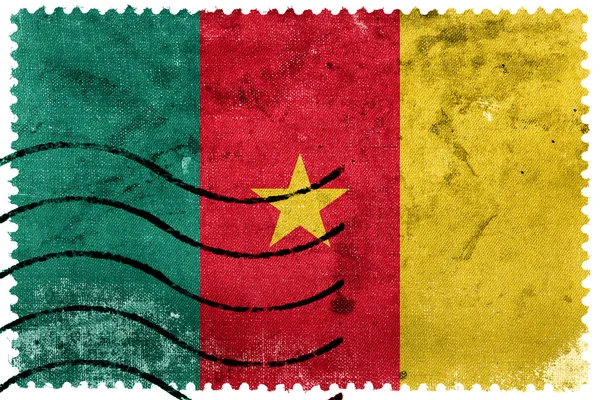 カメルーンの国旗 - 古い切手 — ストック写真