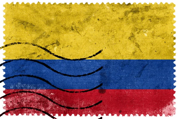 콜롬비아 국기-오래 된 우표 — 스톡 사진