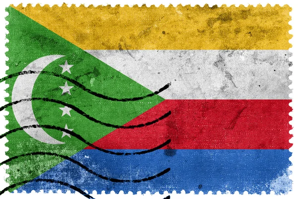 Komorská vlajka - staré poštovní známka — Stock fotografie