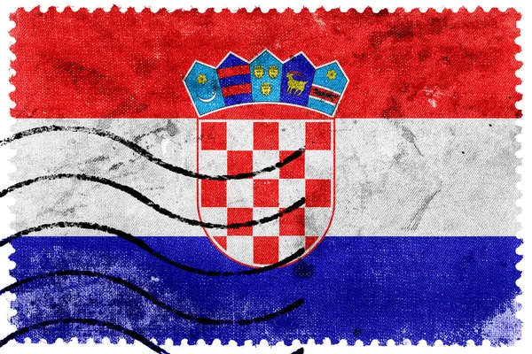 Прапор Хорватії - старий поштова марка — стокове фото