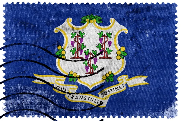 Bandera del Estado de Connecticut - sello postal antiguo — Foto de Stock