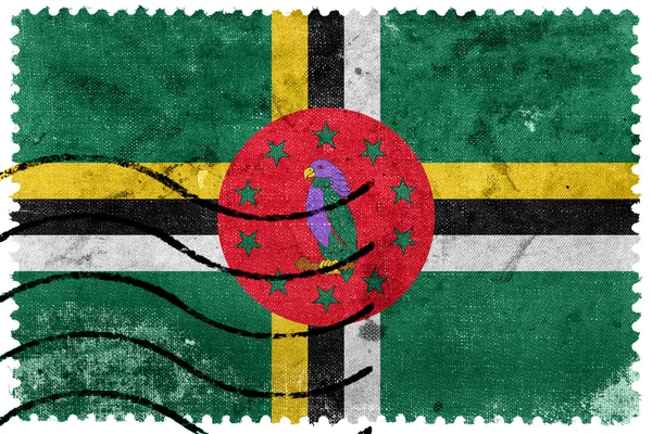 Bandeira Dominica - antigo selo postal — Fotografia de Stock