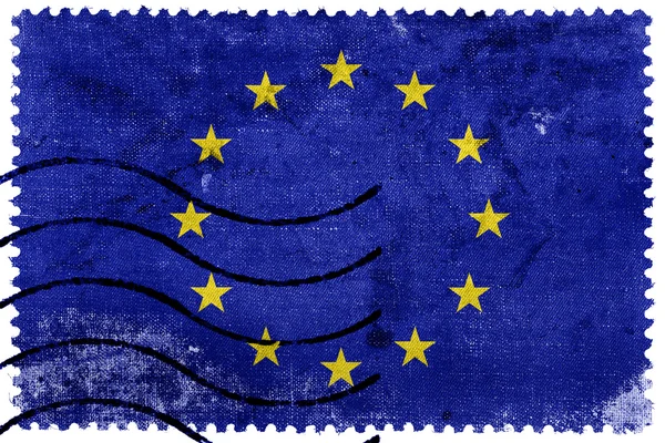 Europeiska unionens flagga - gamla frimärke — Stockfoto