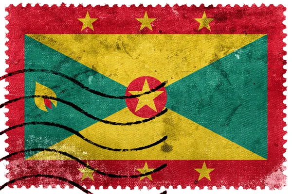 Grenada bayrağı - eski posta pulu — Stok fotoğraf