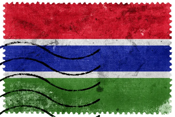 Gambia Flag - oude postzegel — Stockfoto