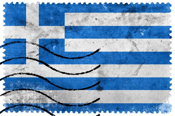 Grecia Bandiera - vecchio francobollo — Foto Stock