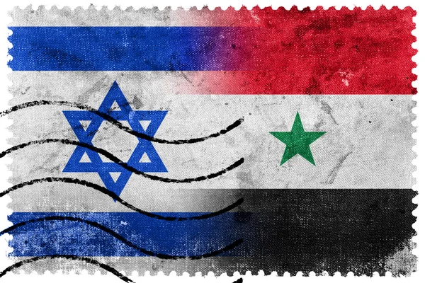 Bandera de Israel y Siria - sello postal antiguo —  Fotos de Stock