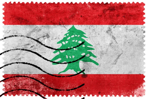 Lübnan Bayrağı - eski posta pulu — Stok fotoğraf
