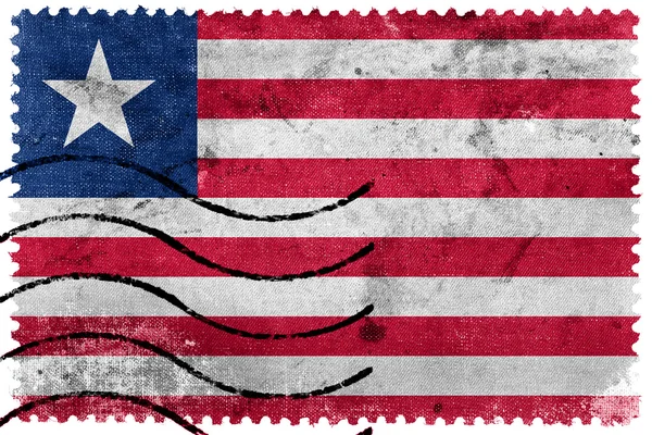 Liberia Flagge - alte Briefmarke — Stockfoto