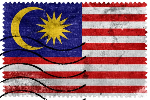 Malajzia zászló - régi postai bélyeg — Stock Fotó