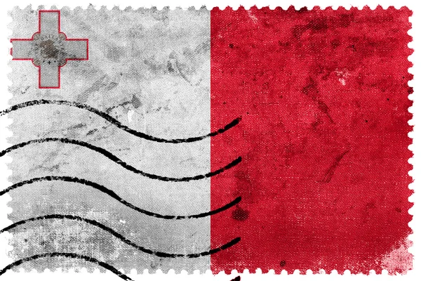 Malta flag - alte Briefmarke — Stockfoto