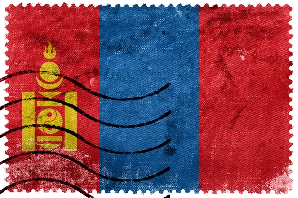 Bandeira da Mongólia - antigo selo postal — Fotografia de Stock