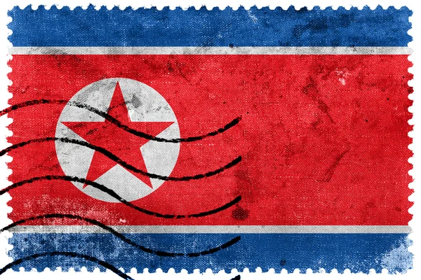 Bandeira da Coreia do Norte - antigo selo postal — Fotografia de Stock