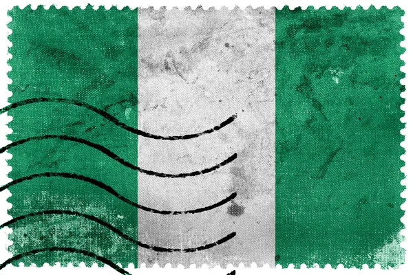 Vlajka Nigérie - staré poštovní známka — Stock fotografie