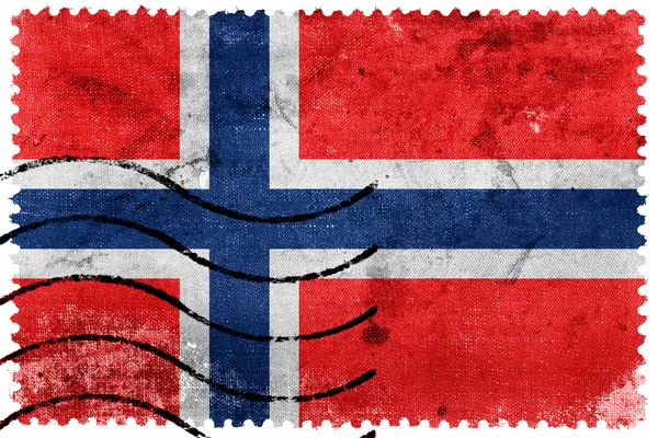 Флаг Норвегии - старая почтовая марка — стоковое фото