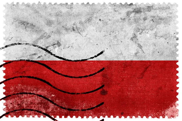 Polen flagga - gamla frimärke — Stockfoto