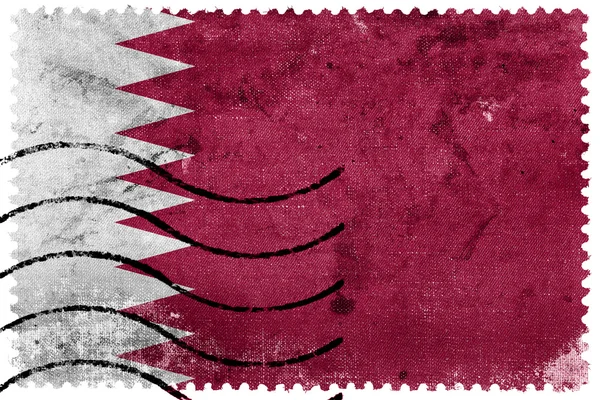 Katarská vlajka - staré poštovní známka — Stock fotografie