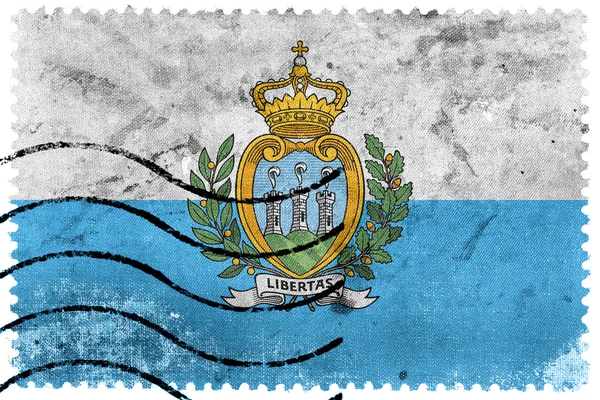 San Marino Bandiera - vecchio francobollo — Foto Stock
