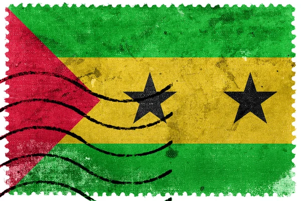 Sao Tome ve Principe bayrak - eski posta pulu — Stok fotoğraf