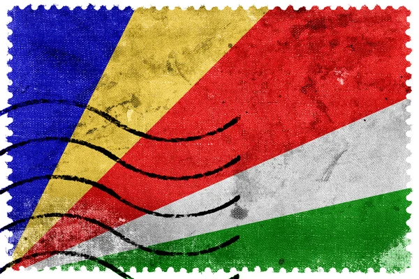 Seychellen Flagge - alte Briefmarke — Stockfoto