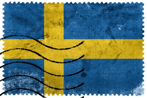 Sverige flagga - gamla frimärke — Stockfoto