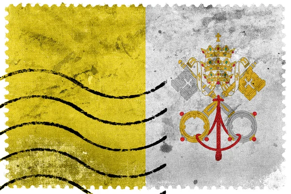 Флаг Ватикана - старая почтовая марка — стоковое фото