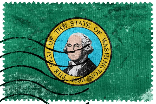Bandiera dello Stato di Washington - vecchio francobollo — Foto Stock