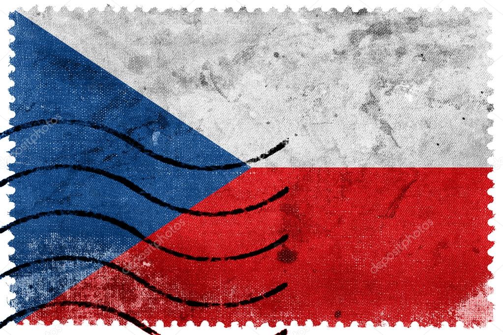 Czech Republic Flag - old postage stamp