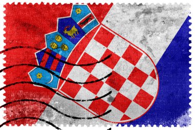 Hırvatistan bayrağı - eski posta pulu