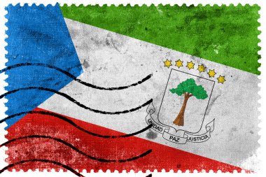 Ekvator Ginesi bayrak - eski posta pulu