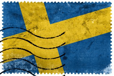 İsveç bayrağı - eski posta pulu