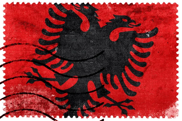 阿尔巴尼亚国旗-旧邮票 — 图库照片