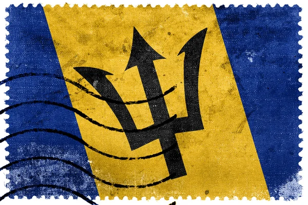 Barbados Flag - old postage stamp — Stock Photo, Image