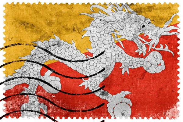 ブータンの国旗 - 古い切手 — ストック写真