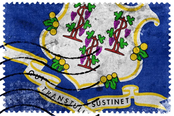 Connecticut State Flag - old postage stamp — Stock Photo, Image