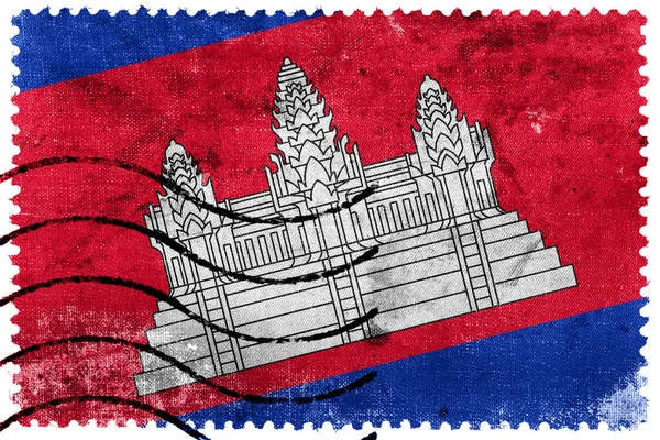 Bandeira do Camboja - antigo selo postal — Fotografia de Stock