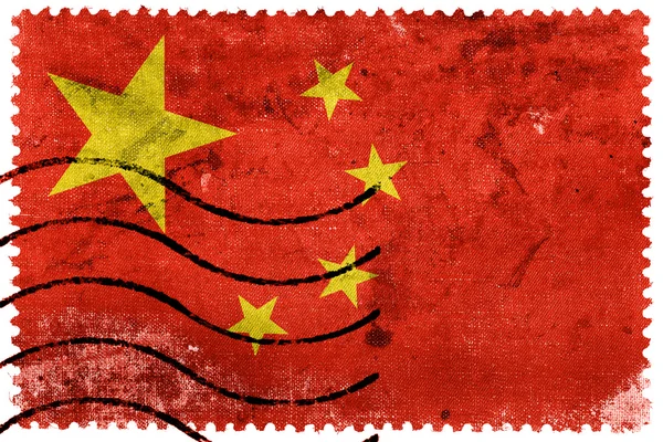 China Flag - old postage stamp — Stock Photo, Image