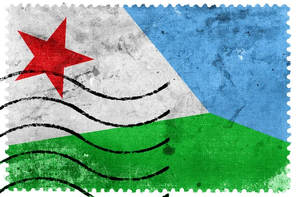 Džibutská vlajka - staré poštovní známka — Stock fotografie